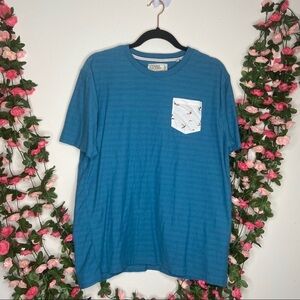 Free Planet Blue Mens Graphic Tee Surfer Boy Shirt X-Large Casual Outdoor Beach